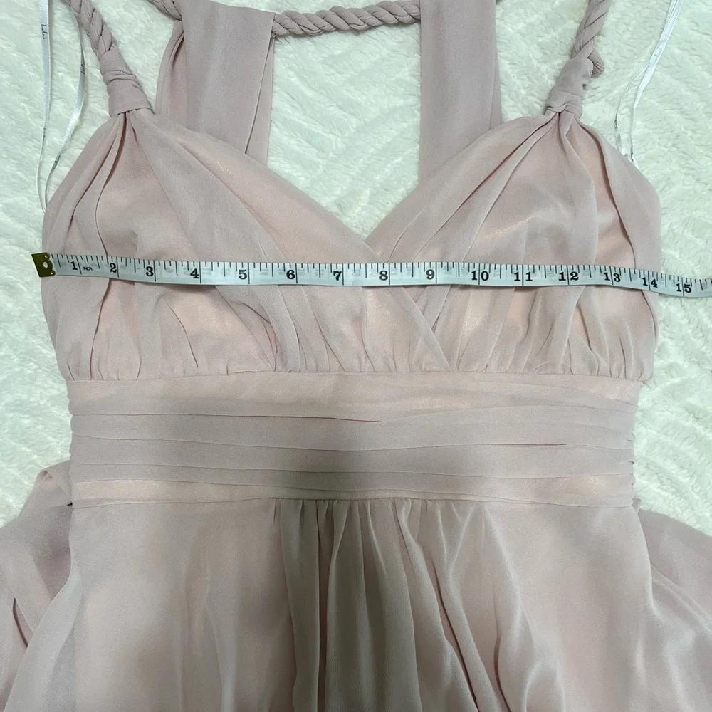 Lulus Carte Blanche Blush Pink Maxi Dress Rope Strap Formal Bridesmaid S - Picture 13 of 15